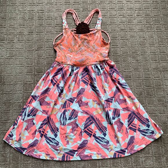 Maaji Strappy Mini Dress Small Crochet Back Stretchy Neon Summer Tropical Artsy - Picture 1 of 7